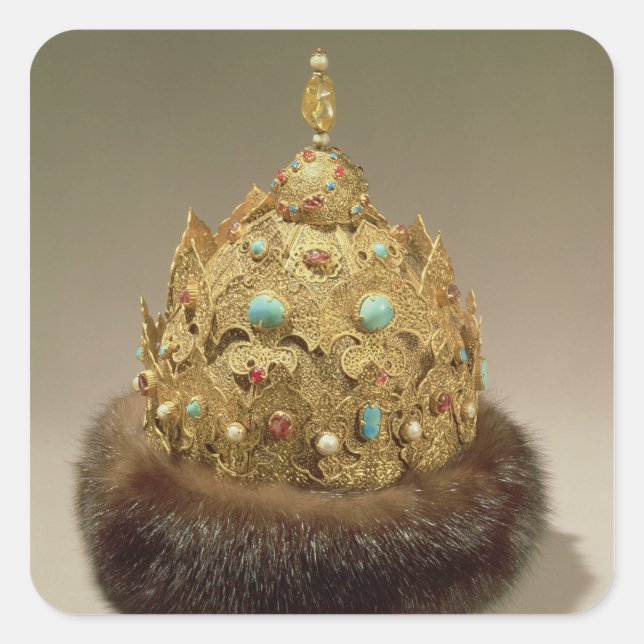 Pegatina Cuadrada Corona de Karan (Anverso)