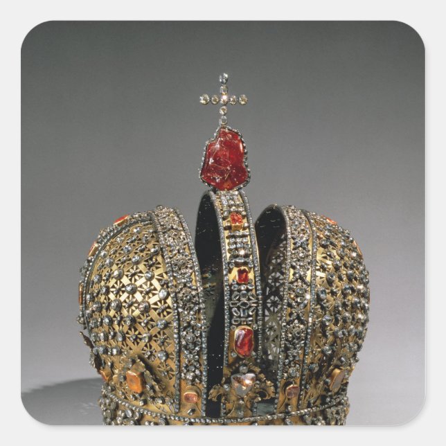 Pegatina Cuadrada Corona de la emperatriz (Anverso)