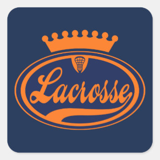Pegatina Cuadrada Corona de Lacrosse