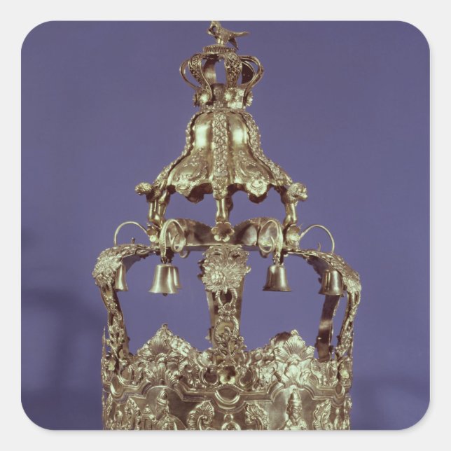 Pegatina Cuadrada Corona de Torah (Anverso)