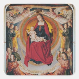 Pegatina Cuadrada Coronación de la Virgen, panel central