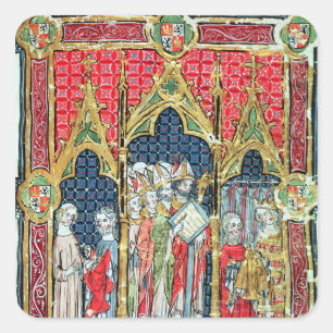 Pegatina Cuadrada Coronación de los Reyes de Aragón y Castilla