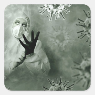 Pegatina Cuadrada Coronavirus Nurse