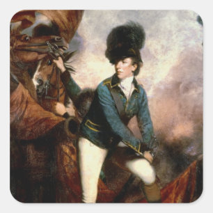 Pegatina Cuadrada Coronel Banastre Tarleton 1782