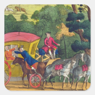 Pegatina Cuadrada Coronel Jack que roba a Maria Smith en Maidenhead