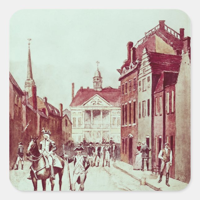 Pegatina Cuadrada Coronel y privado, primera carrera continental (Anverso)