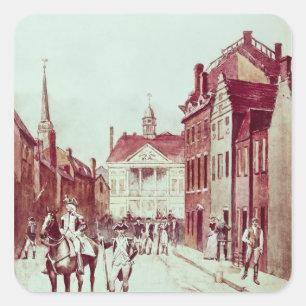 Pegatina Cuadrada Coronel y Rhode continental privado, primer