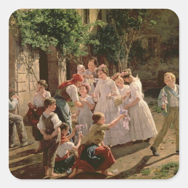 Pegatina Cuadrada Corpus Christi (Anverso)