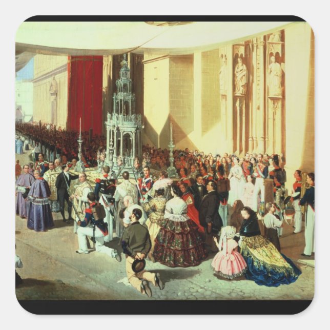 Pegatina Cuadrada Corpus Christi en Sevilla (Anverso)