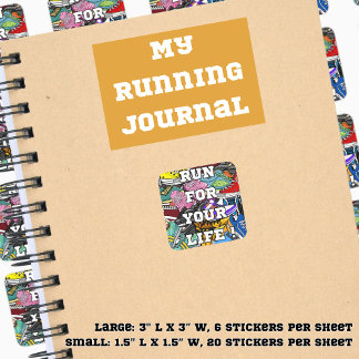 Pegatina Cuadrada Corredor de arte pop audaz