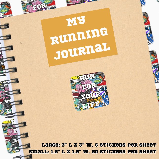 Pegatina Cuadrada Corredor de arte pop audaz (Subido por el creador)