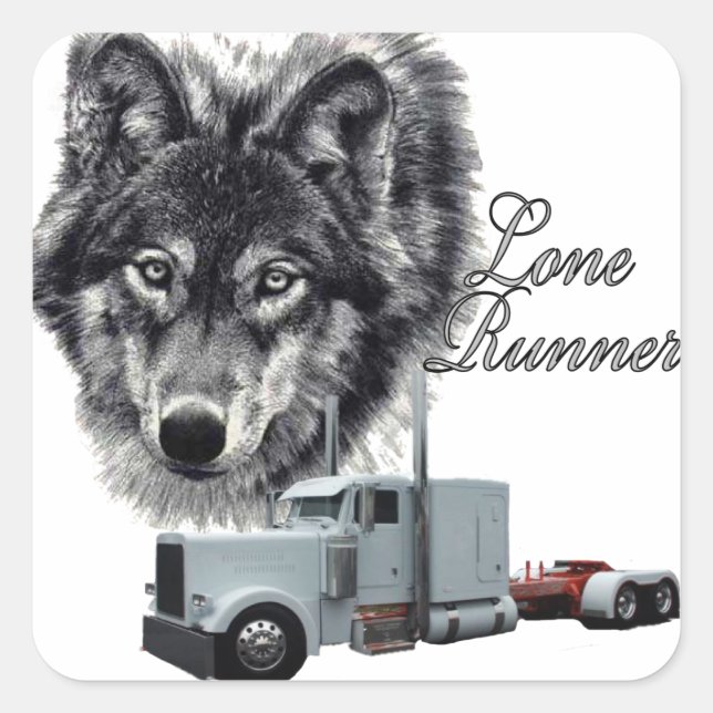 Pegatina Cuadrada Corredor solitario (Anverso)