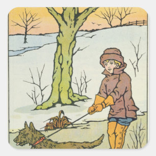 Pegatina Cuadrada Correr, Dandy Run, siglo XX