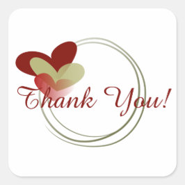 Pegatina Cuadrada Corta corona con corazón