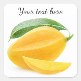 Pegatina Cuadrada Cortar mango amarillo
