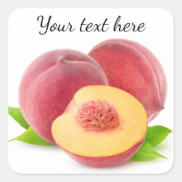 Pegatina Cuadrada Cortar melocotones