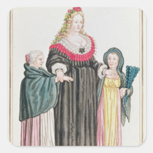 Pegatina Cuadrada Cortesana veneciana