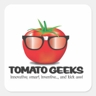 Pegatina Cuadrada Cosas de tomate geek