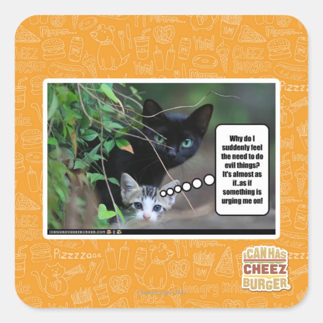 Pegatina Cuadrada cosas malas (Anverso)