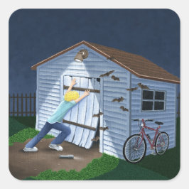 Pegatina Cuadrada Cosas que caen en la noche