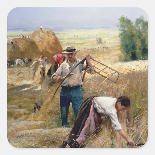 Pegatina Cuadrada Cosecha (Anverso)