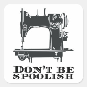 Pegatina Cuadrada Coser - No seas malhumorado