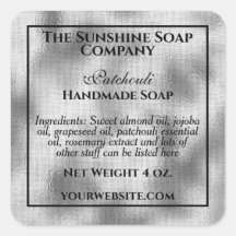 Cosméticos de jabón de Relieve metalizado plateado