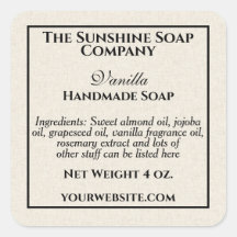 Cosméticos de jabón estilo papel de lino beige