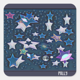 Pegatina Cuadrada Cósmico