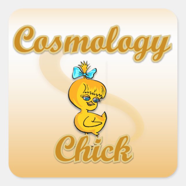 Pegatina Cuadrada Cosmology Chick (Anverso)