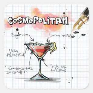 Pegatina Cuadrada Cosmopolita