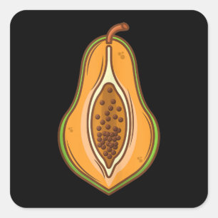 Pegatina Cuadrada Cosplay fácil de Halloween con disfraces de papaya