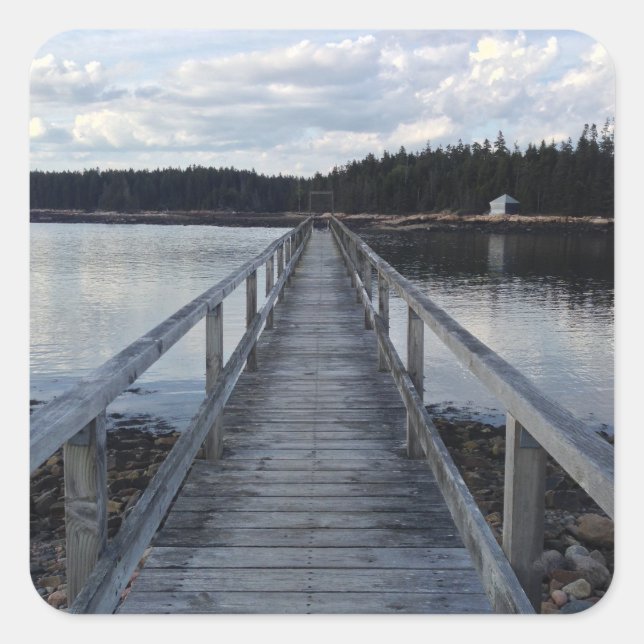 Pegatina Cuadrada Costa de Maine (Anverso)