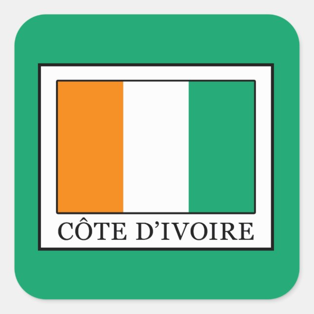 Pegatina Cuadrada Costa de Marfil (Anverso)