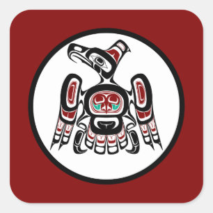 Pegatina Cuadrada Costa del Pacífico del noroeste Kaigani