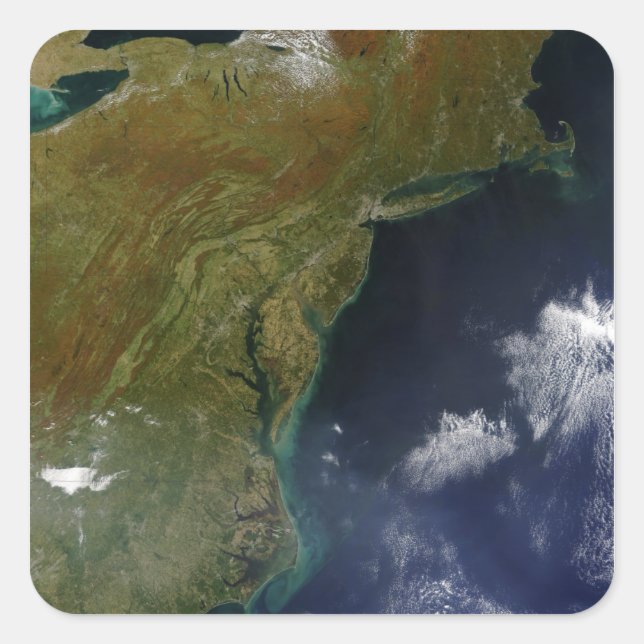 Pegatina Cuadrada Costa Este de Estados Unidos (Anverso)