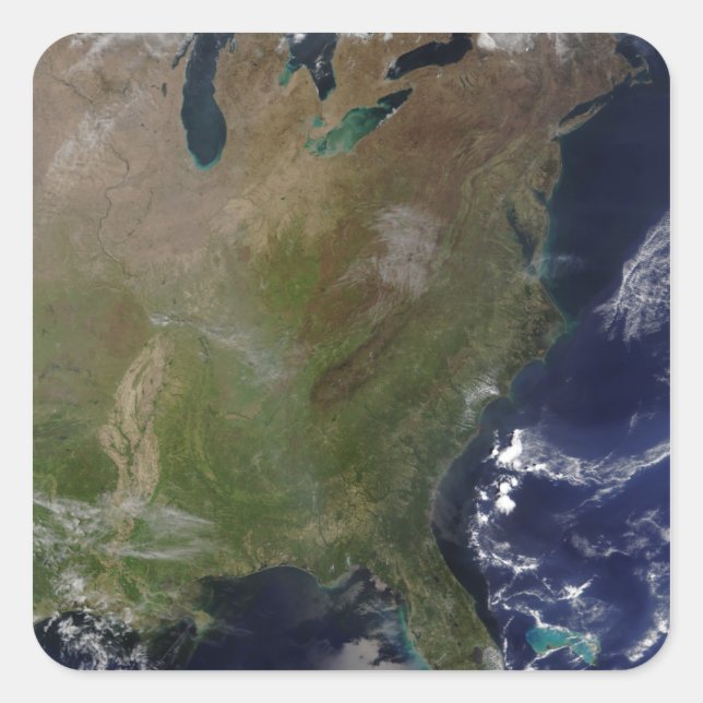 Pegatina Cuadrada Costa Este de Estados Unidos 2 (Anverso)