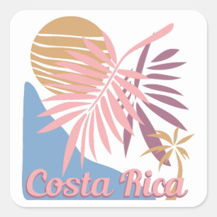 Pegatina Cuadrada Costa Rica