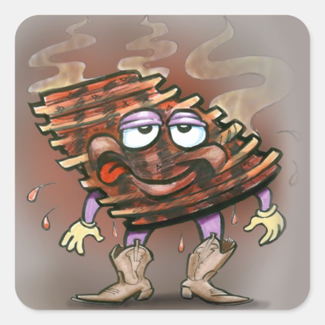 Pegatina Cuadrada Costillas (Anverso)