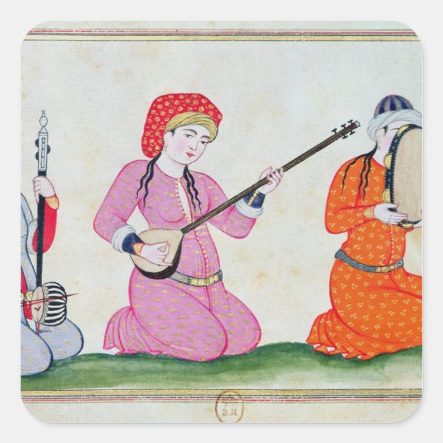 Pegatina Cuadrada "Costumes de la Cour et de la la (Anverso)