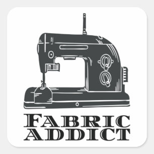 Pegatina Cuadrada Costura - Adicto al tejido
