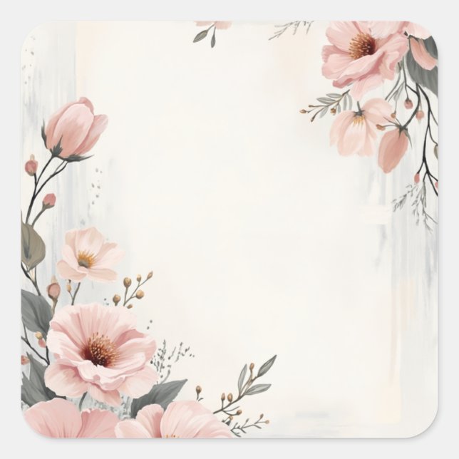 Pegatina Cuadrada Cosy Floral Sticker (Anverso)