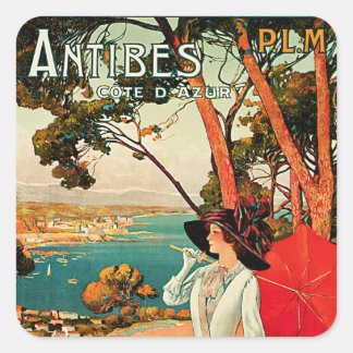 Pegatina Cuadrada ~ Cote d'Azur de Antibes