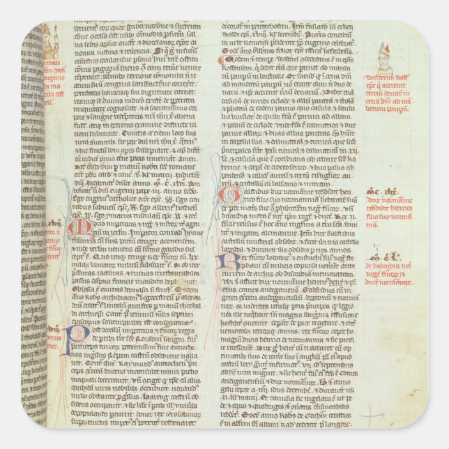 Pegatina Cuadrada Cott Nero D II f.114 Adrian IV (Anverso)