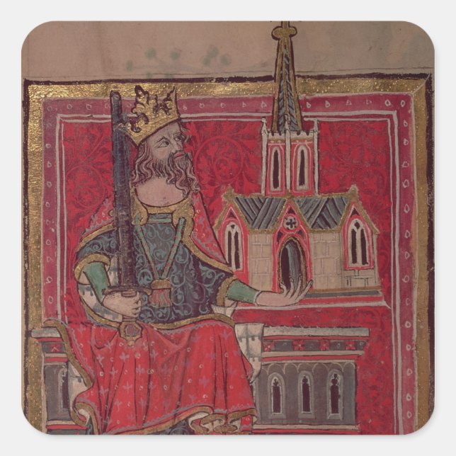 Pegatina Cuadrada Cott Nero D VIII Offa, Rey de Mercia (Anverso)