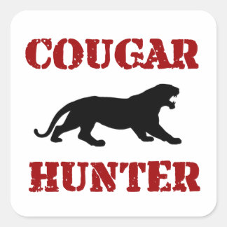 Pegatina Cuadrada Cougar Hunter