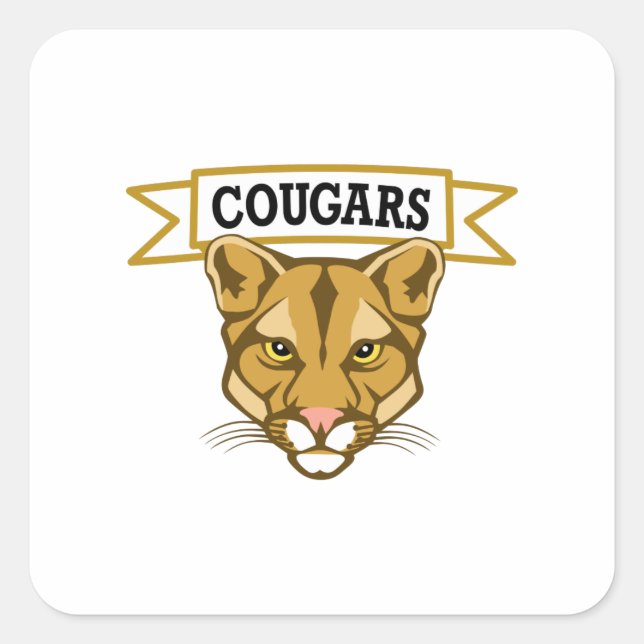 PEGATINA CUADRADA COUGARS (Anverso)