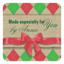 Country Argyle Burlap y Bow