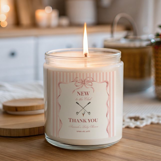 Pegatina Cuadrada Country Pink Girl New to the Club Golf Baby Shower (Subido por el creador)