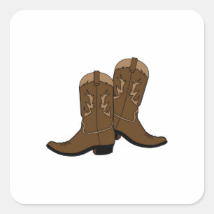 Pegatina Cuadrada Cowboy Boots